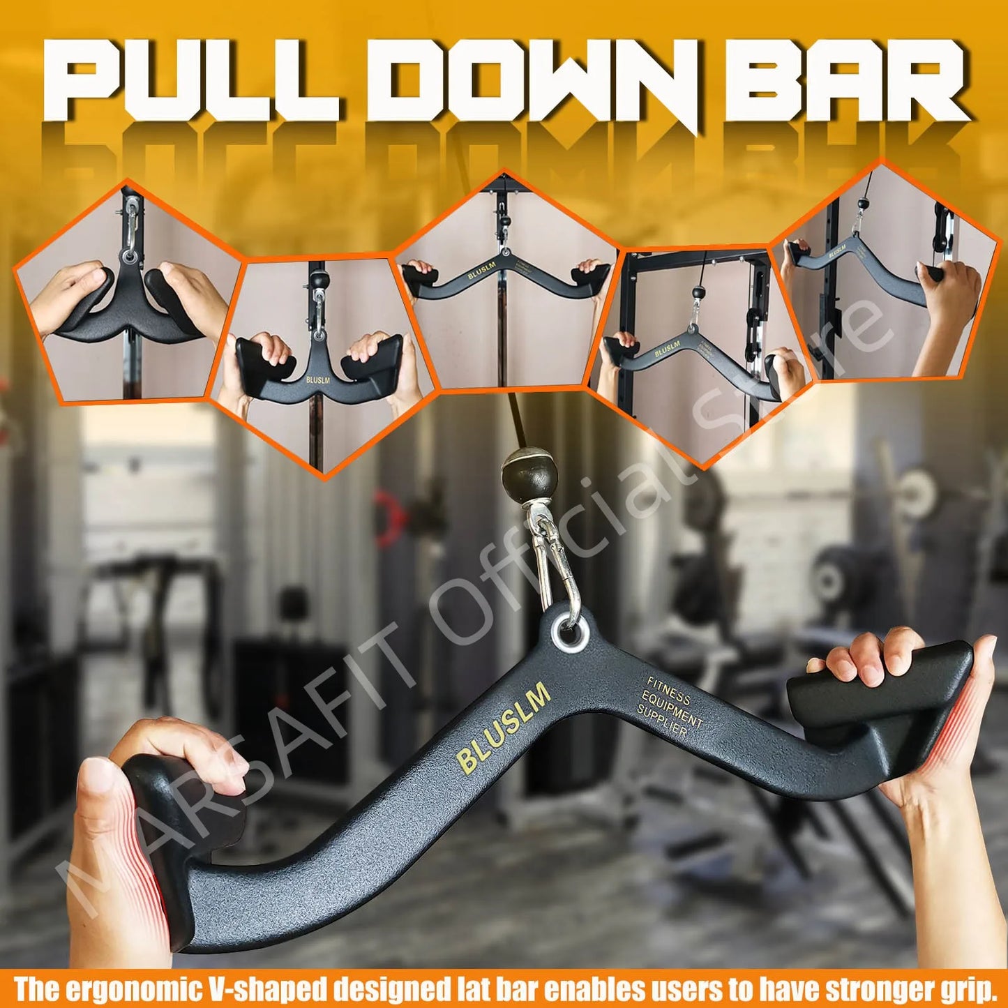 60cm LAT Pull Down Bar for Cable Machine LAT Pulldown Attachments T/V-Bar  Gym