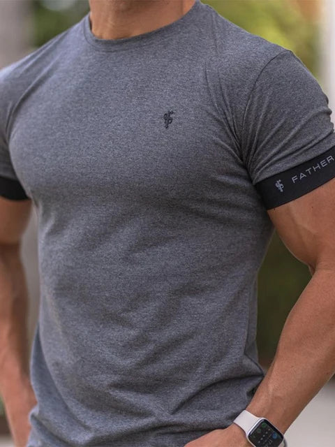Mens Muscle T-shirt Short Sleeve Gym Tee Fitness Workout T-shirts Hipster  Tops